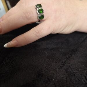 Russian Emerald Sterling Silver Ring
